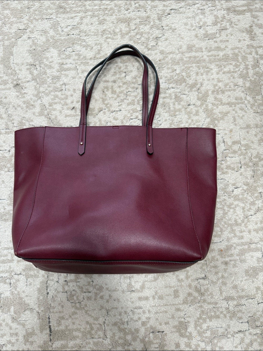 GAP Burgundy Leather-Effect Tote with Double Straps